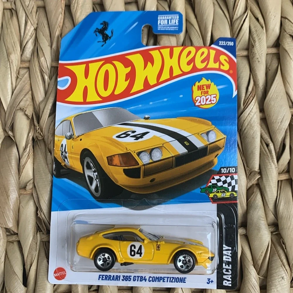 Ferrari 365 GTB4 Competizione Hot Wheels Yellow Race Car Hotwheels Racing New